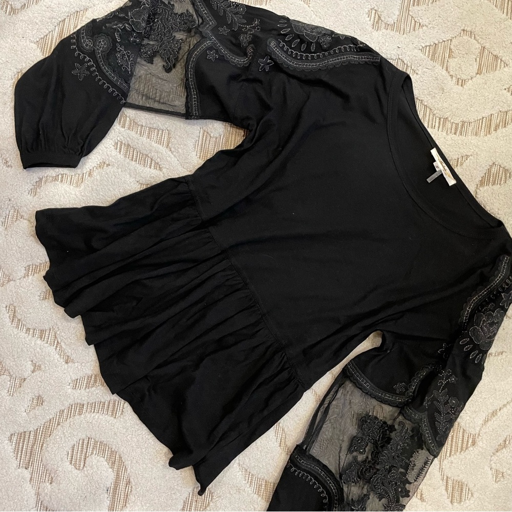 Lace Peplum Top